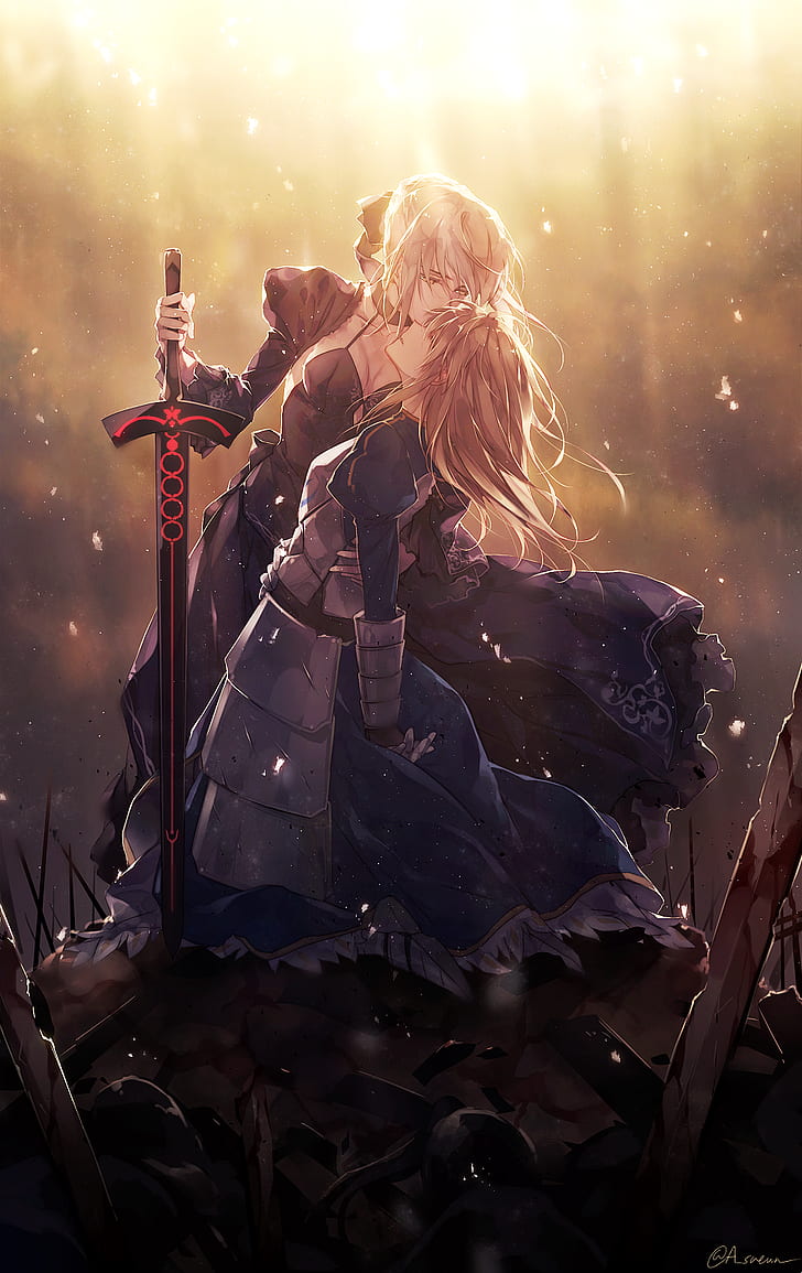 728x1155 HD wallpaper: Fate Series, anime girls, Saber Alter, FateStay Night