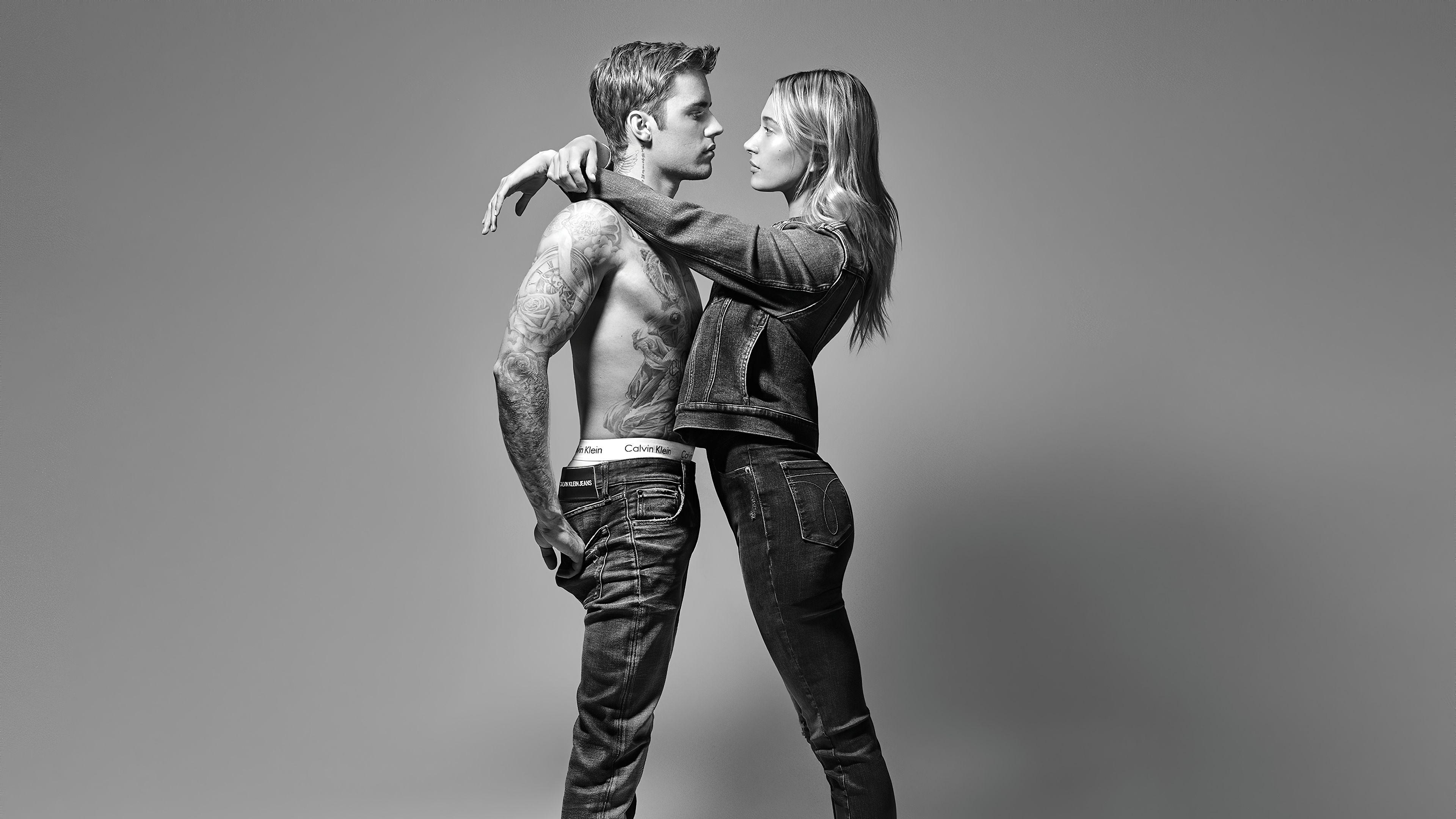 3840x2160 Hailey Bieber And Justin Bieber Calvin Klien, HD Celebrities, 4k