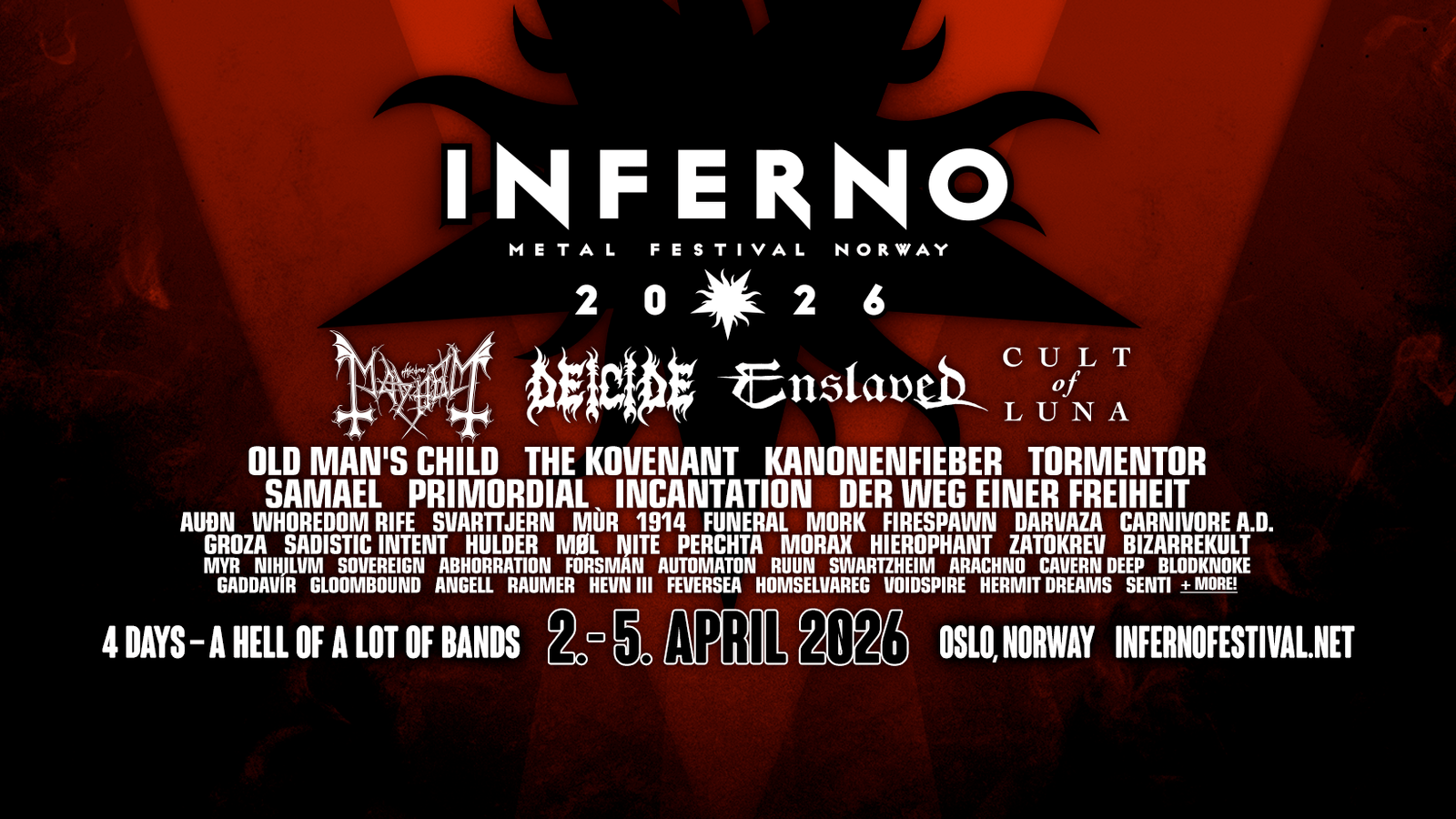 1600x900 Cult of Luna y más, se intregran al cartel de INFERNO FESTIVAL 2026