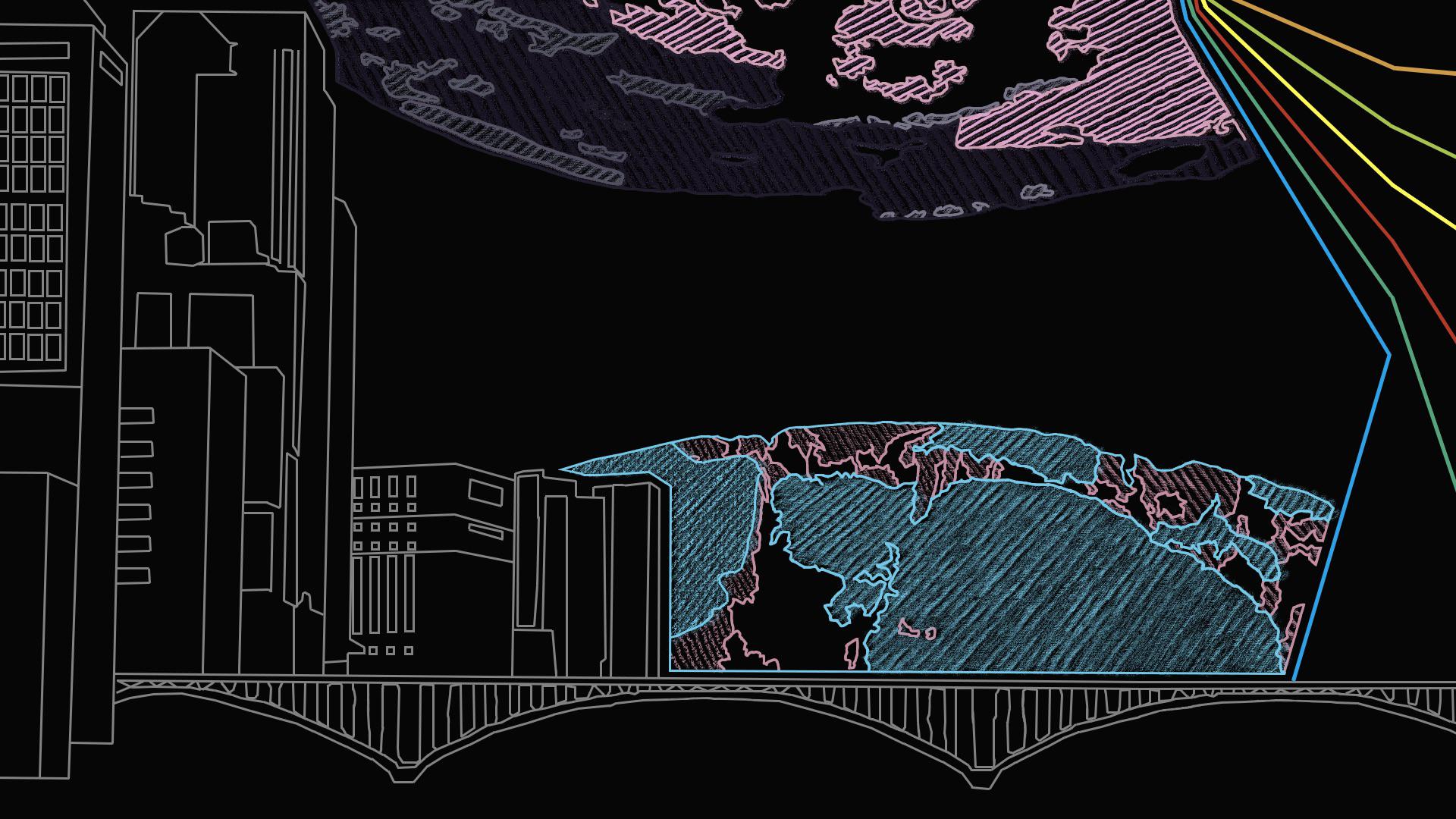 1920x1080 My 'Colors' themed 'Parallax' crossover wallpaper, drawing on the cover art for both albums
