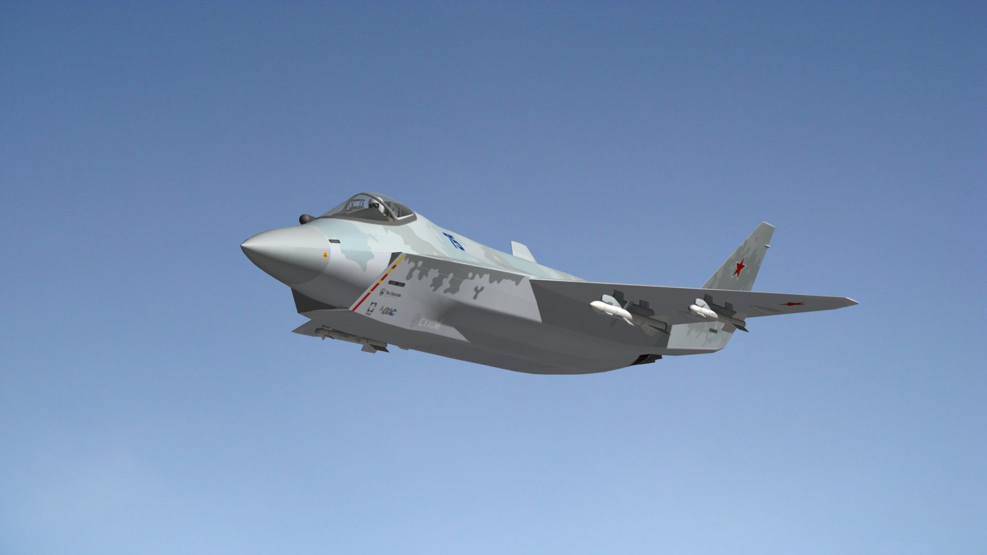 1920x1080 3D Sukhoi SU75 Checkmate Model