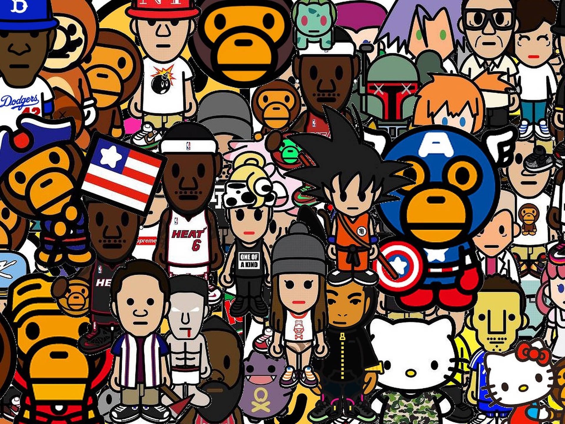1920x1440 Bape Cartoon Wallpaper