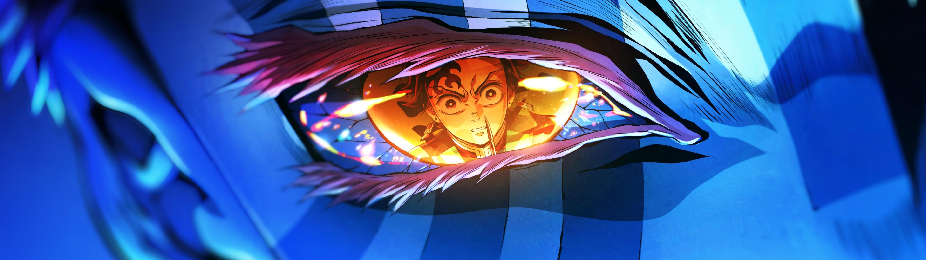 3840x1080 Tanjiro Kamado Wallpaper 4K, Akaza
