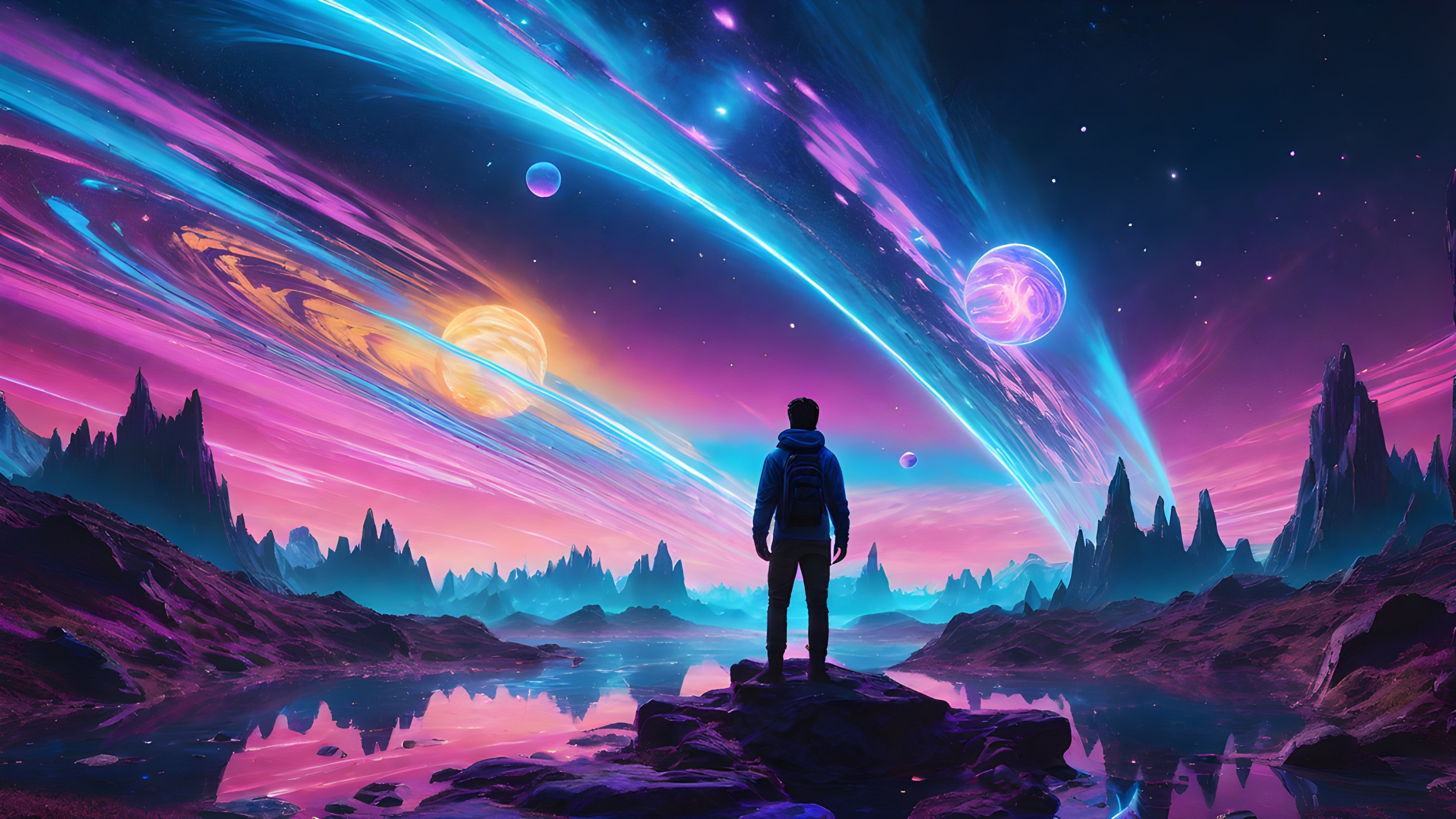3840x2160 Surreal Psychedelic Landscape Amazing AI Art Wallpaper, HD Abstract 4K Wallpaper, Image and Background