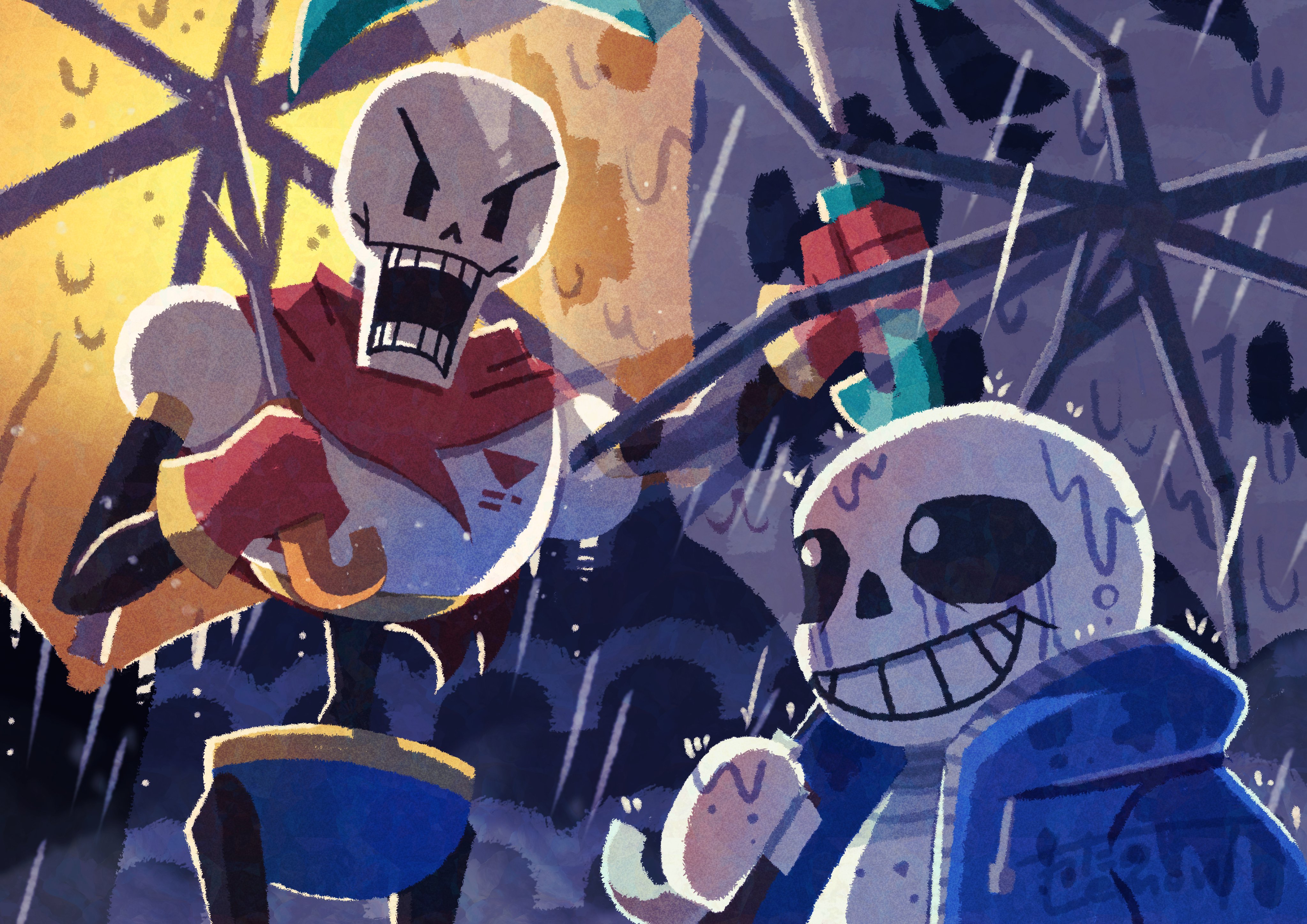 4093x2894 Undertale Legends: Sans & Papyrus 4K Ultra HD Wallpaper by 綿野レモンTx2894