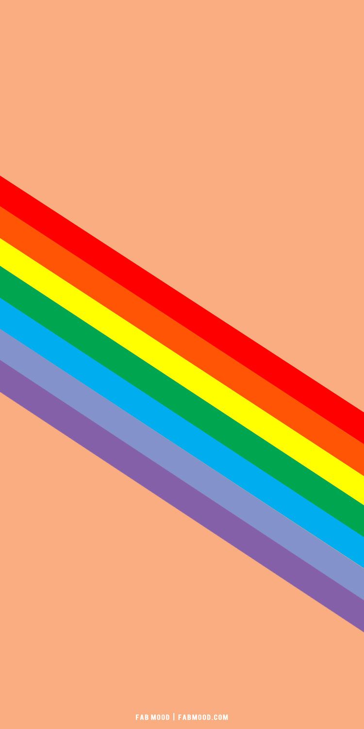 750x1500 Pride Wallpaper Ideas for iPhones and Phones : Rainbow on Peach Backgroud. Colour + Mood + Style Inspiration