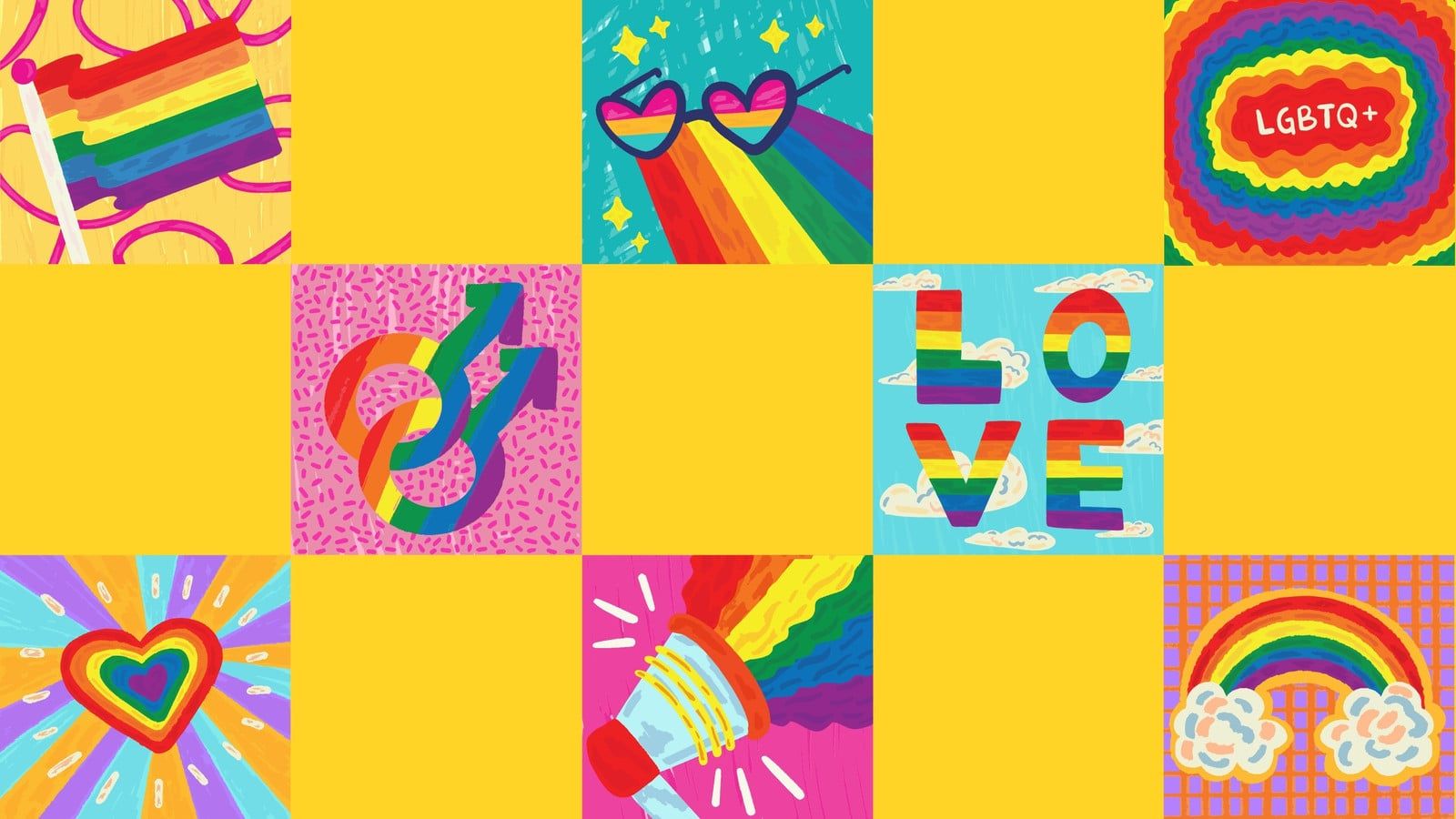 1600x900 Free Pride Zoom virtual background templates to edit