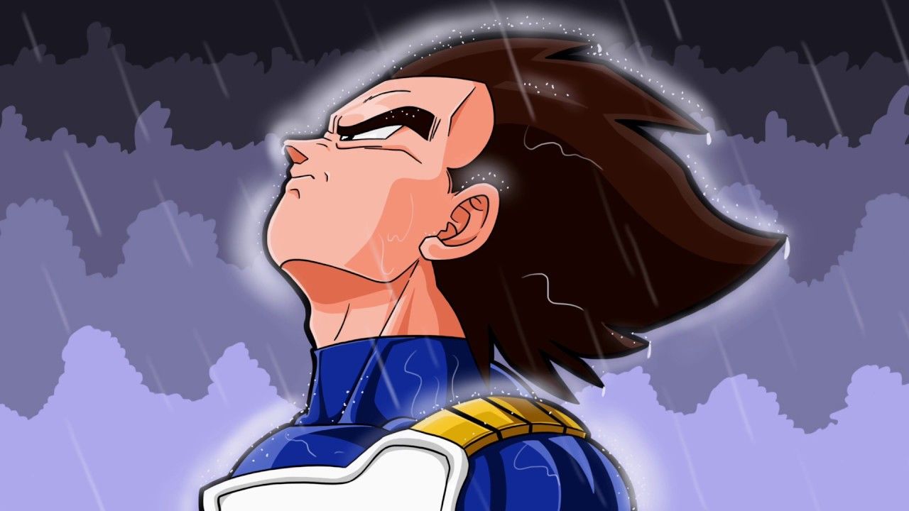 1280x720 Vegeta Rain Wallpaper