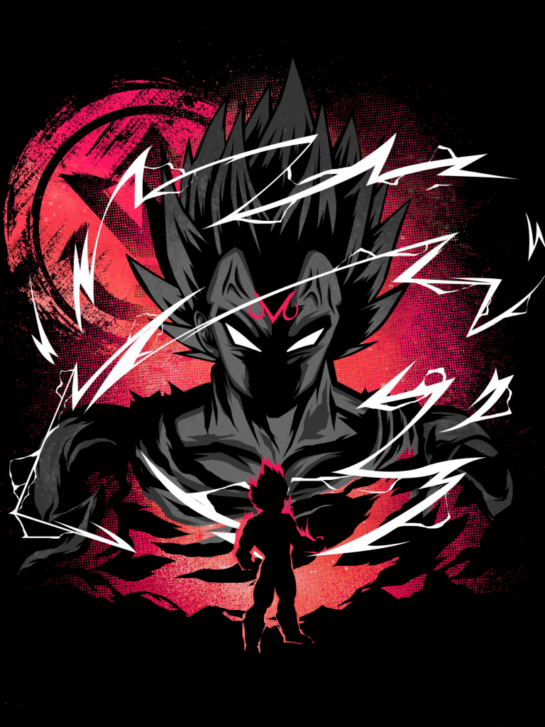 768x1024 Vegeta Wallpaper 4K, AMOLED, Dragon Ball Super