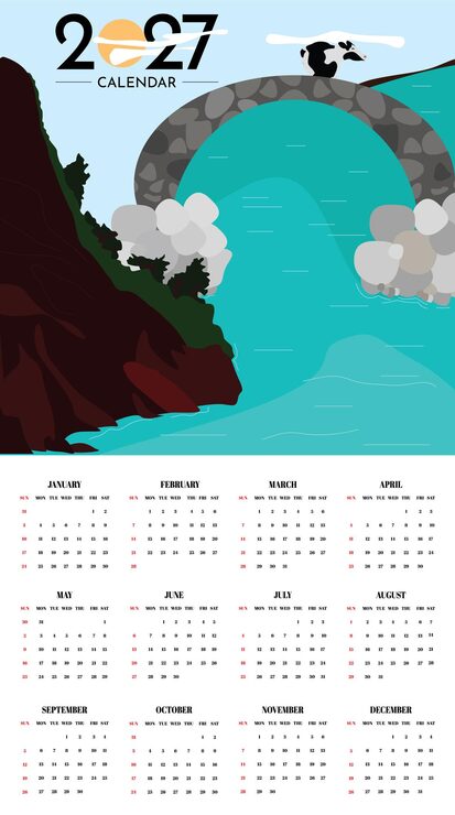 413x740 Premium Artistic Calendar 2027 Vectors Free High Quality Vectors From Freepik