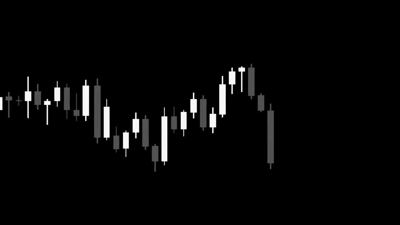 1280x720 Stock Trading Candlesticks Black White Animated Background Loop 4k