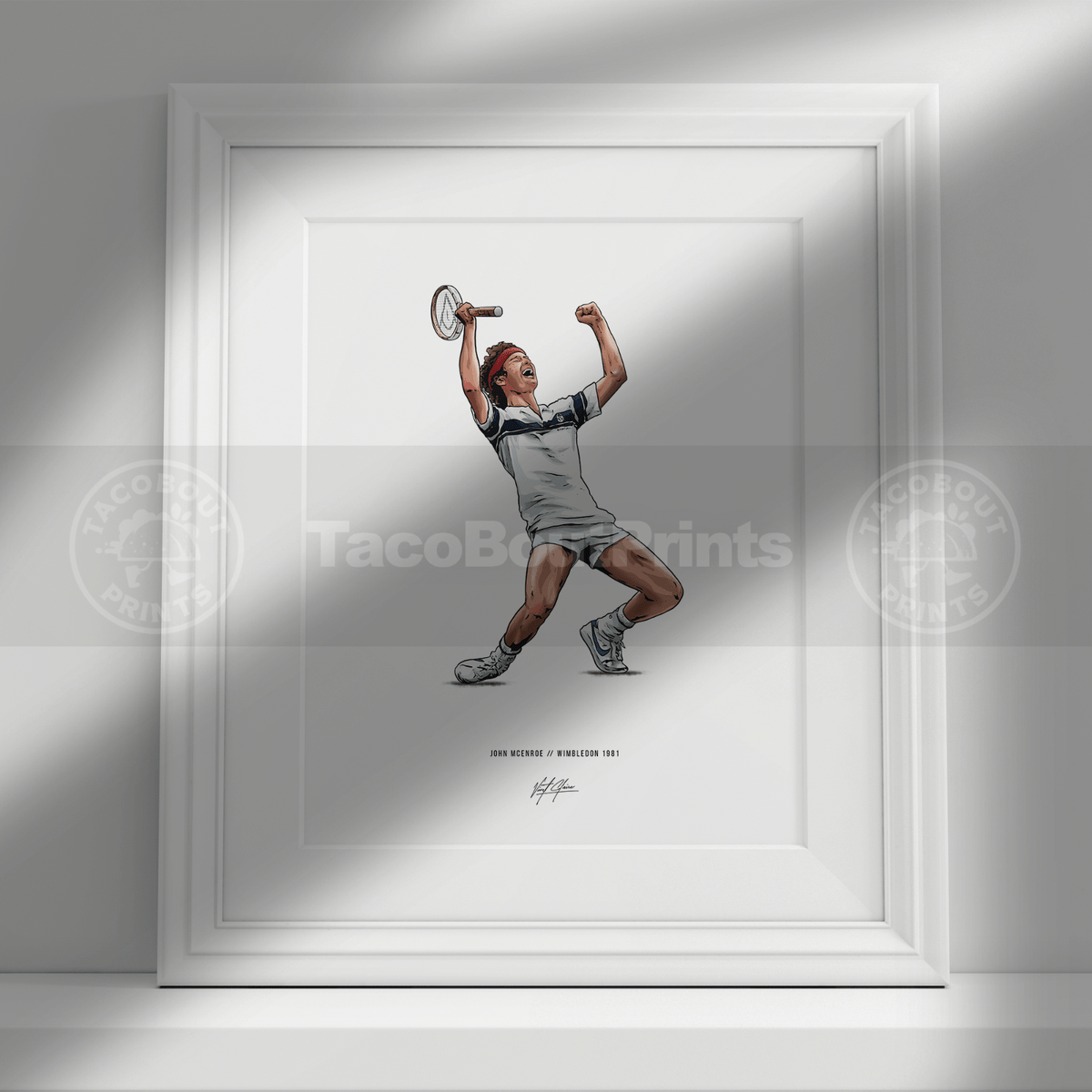 1200x1200 John McEnroe Poster Tennis Wimbledon 1981 8x10 Illustration Art Print