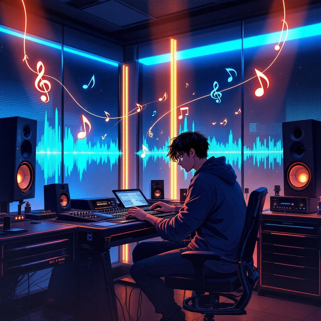 1024x1024 Free Neon Beat Lab Image, Musician, Beatmaker