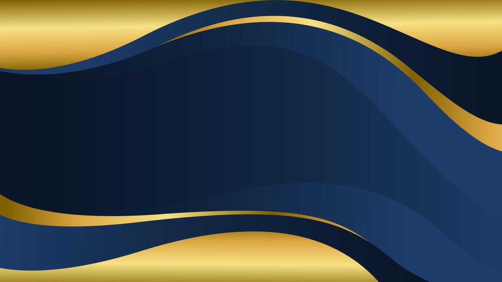 1742x980 Elegant navy blue luxury background with gold lines. Abstract modern wallpaper. Suitable for templates, banners, sales, business, events, awards, websites, pages and more