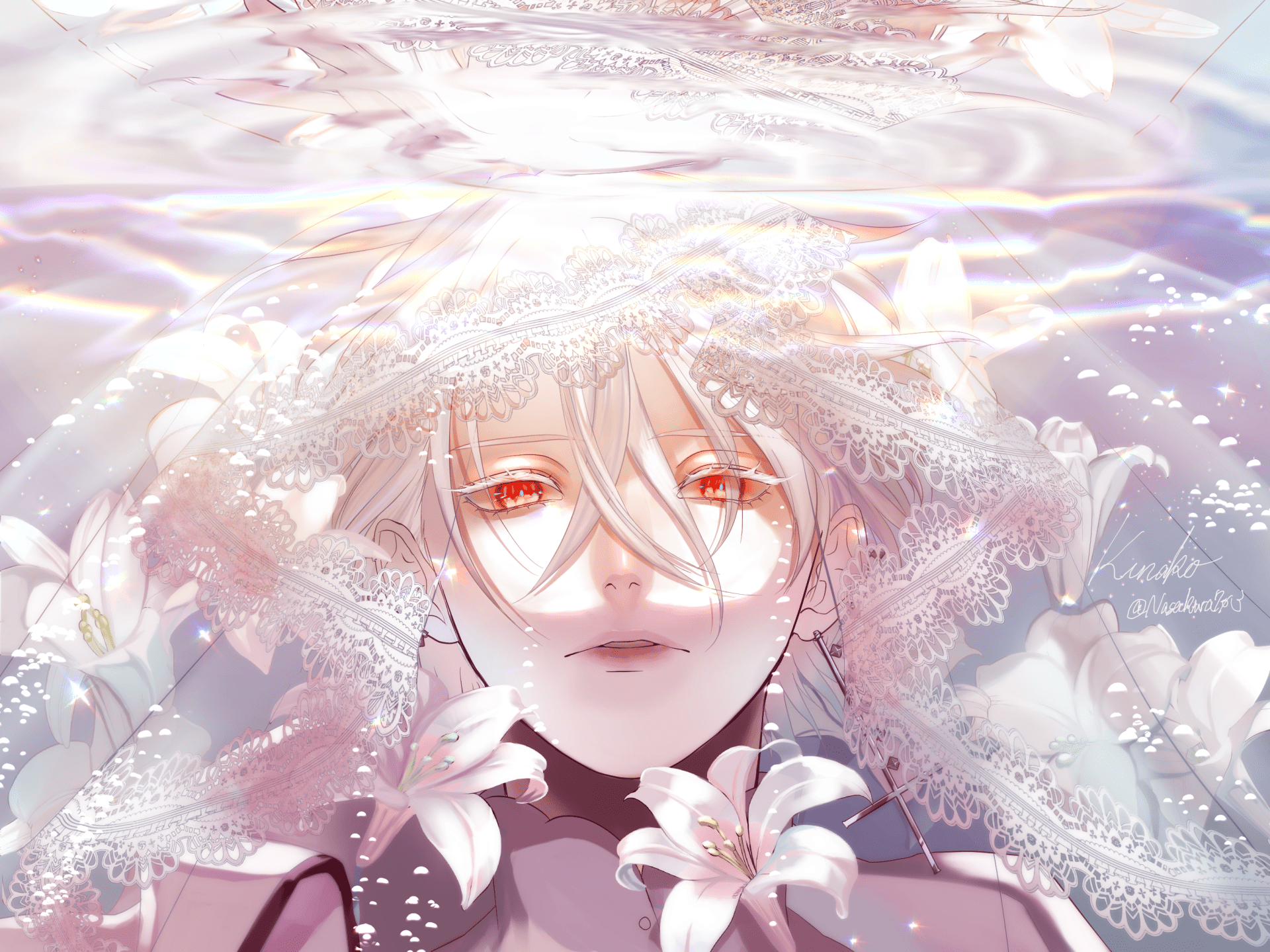 1920x1439 Veil of Blossoms Anime Wallpaper by キナコx2048