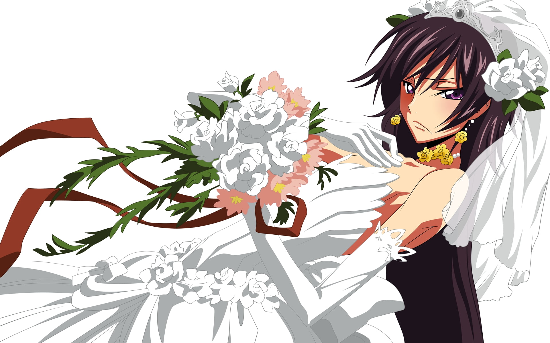 1920x1200 Closeup photo of anime character with veil wallpaper HD wallpaper