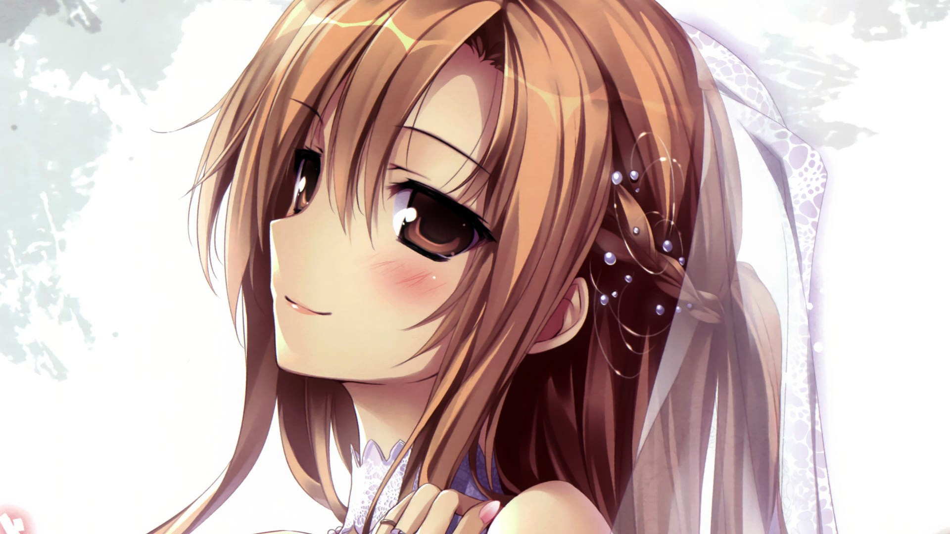 1920x1080 Anime girl Yuuki Asuna in a wedding veil Desktop wallpaper 1024x768