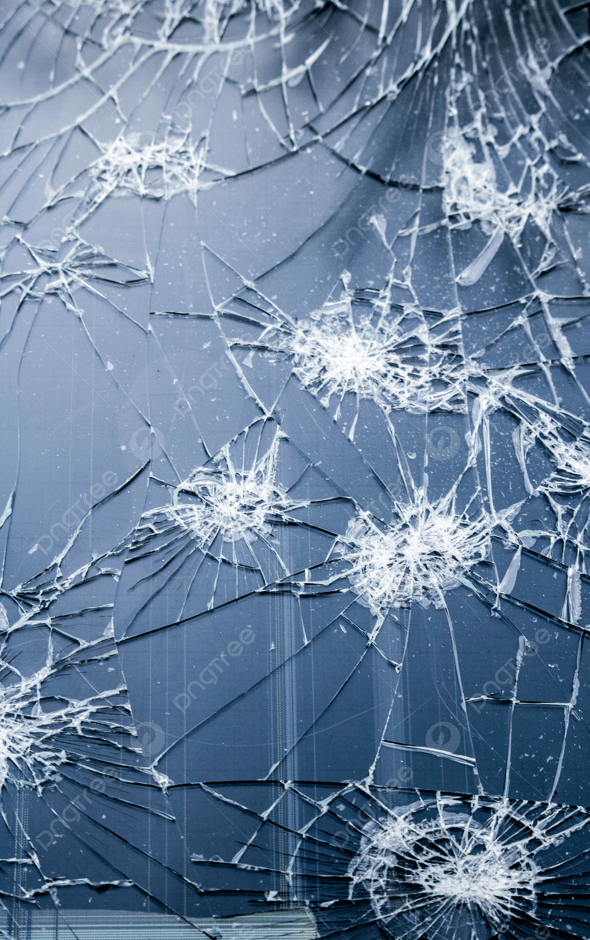 1200x1911 Smashed Screen Vandalised Broken Glass Close Up Windshield Crack Blue Photo Background And Picture For Free Download