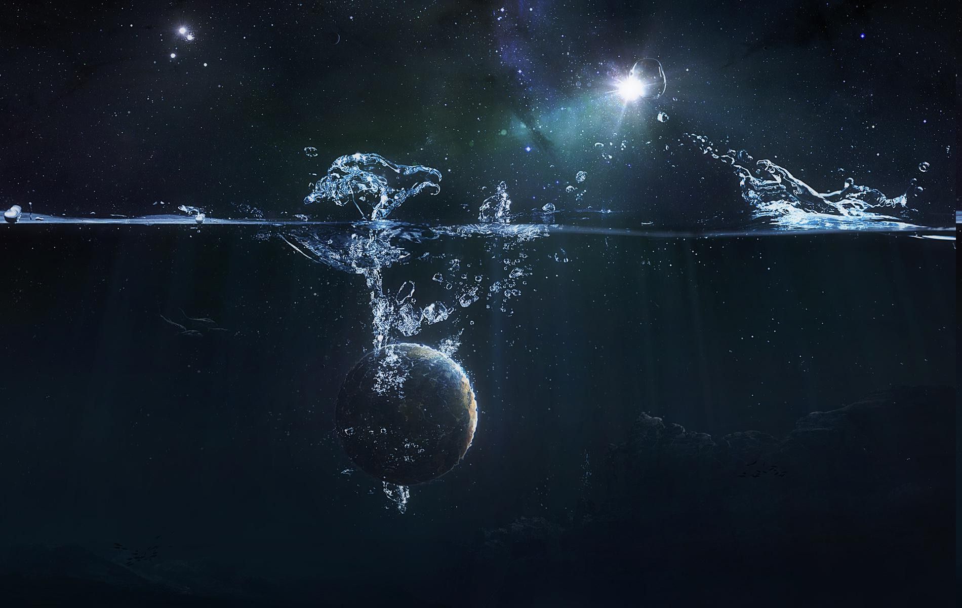 1900x1200 fantasy Art, Water, Planet, Split View Wallpaper HD / Desktop and Mobile Background