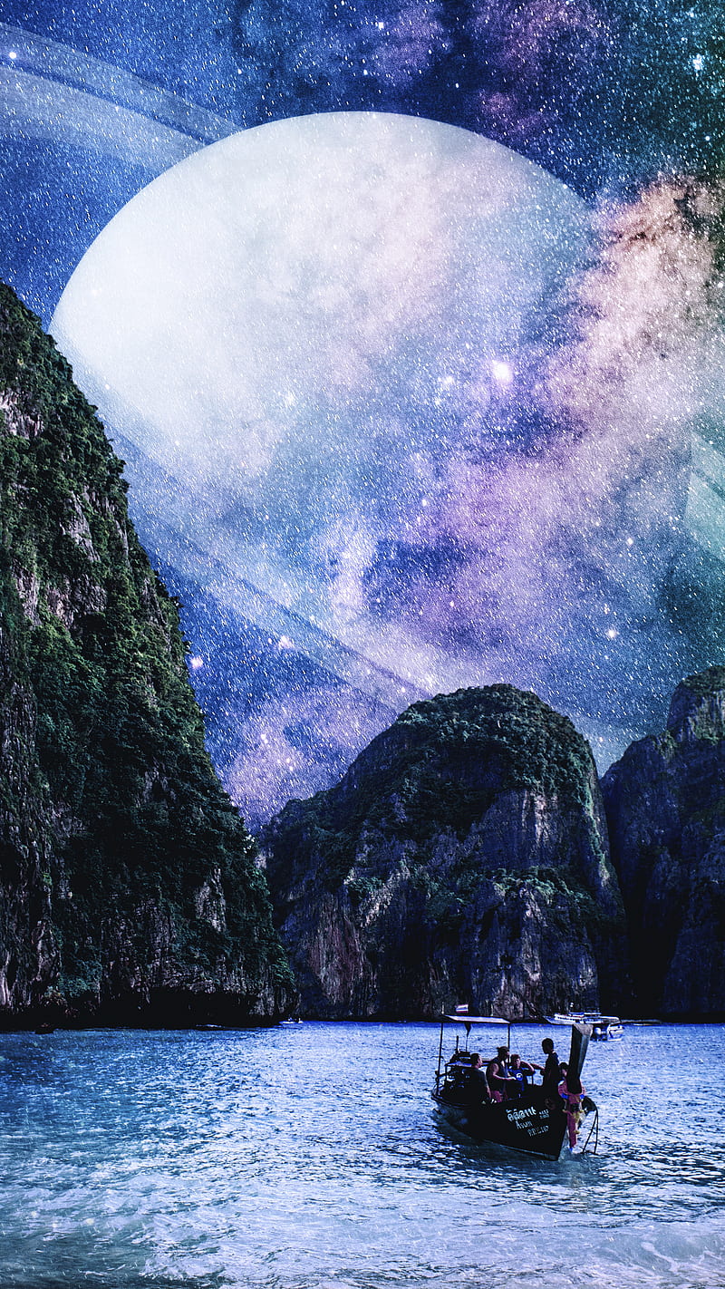 800x1422 Space Water, Taudalpoi, boat, cool, cosmic, cosmos, digital, earth, galaxy, mars, HD phone wallpaper