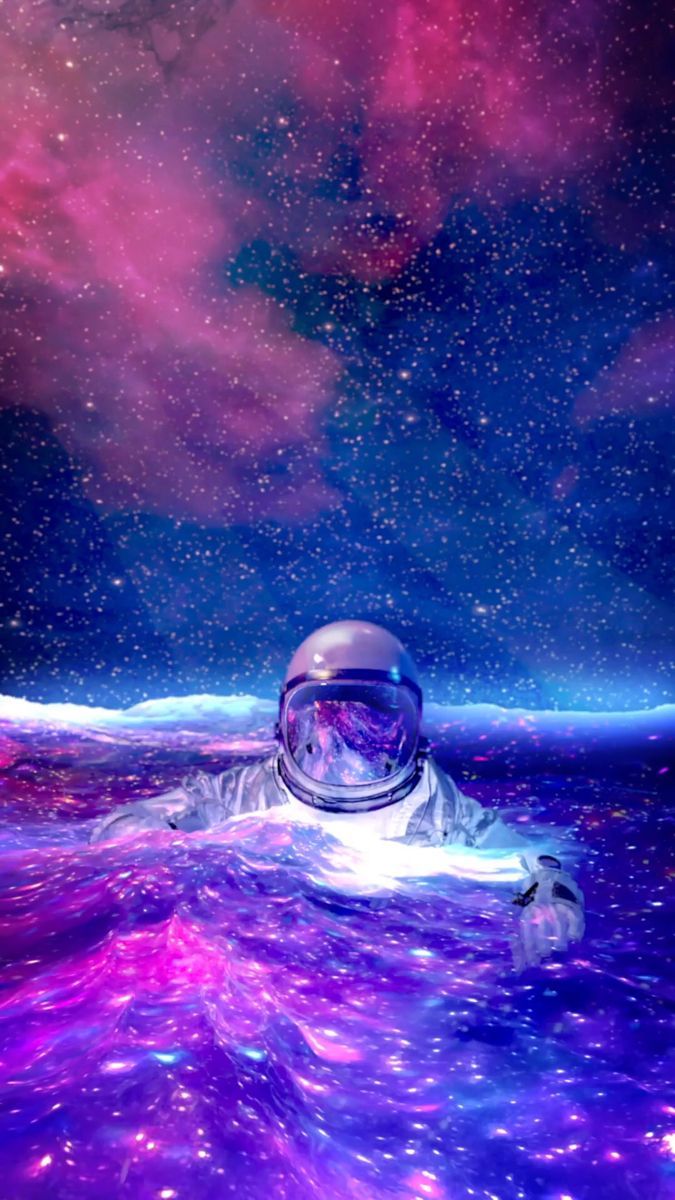 675x1200 Astronaut Floating in the Ocean Wallpaper. Astronaut ocean wallpaper, Astronaut in water wallpaper, Astronaut in pink galaxy art