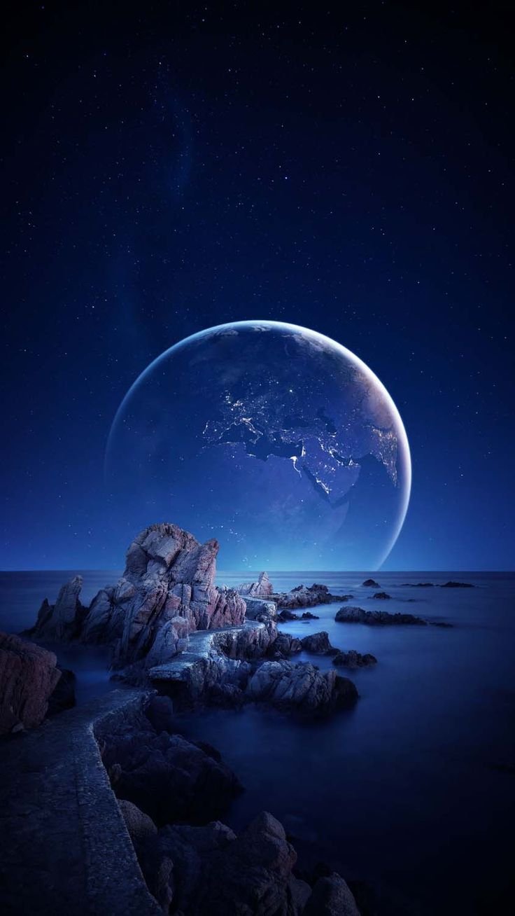736x1308 Water Planets Wallpaper