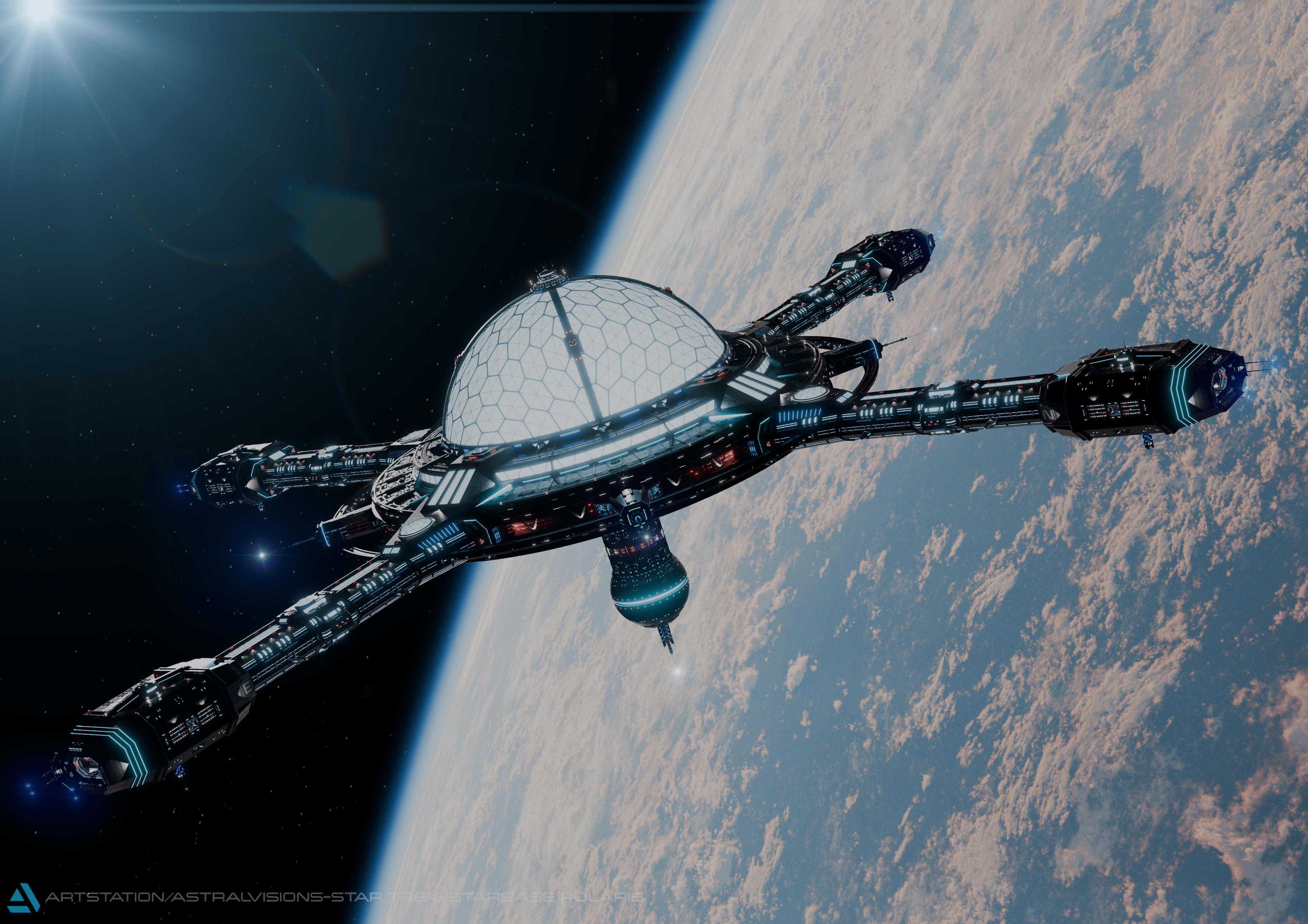 3508x2480 My Star Trek Style Space Station!