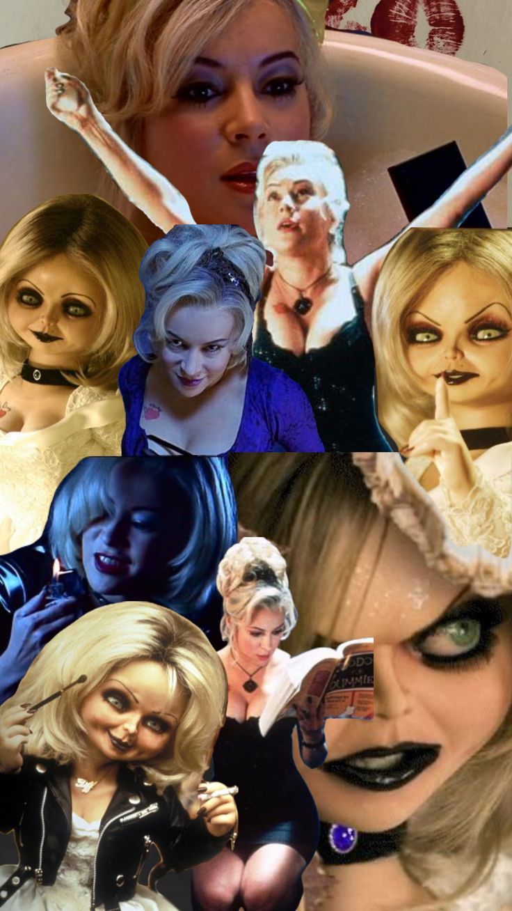 736x1308 Check out alikahelm1998's Shuffles. Tiffany bride of chucky wallpaper, Tiffany valentine wallpaper, Chucky and tiffany