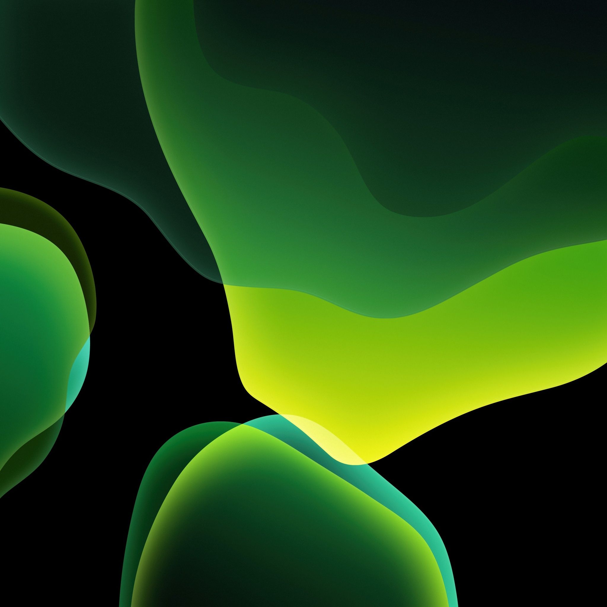 2048x2048 iOS 13 Wallpaper 4K, Stock, iPadOS, Green