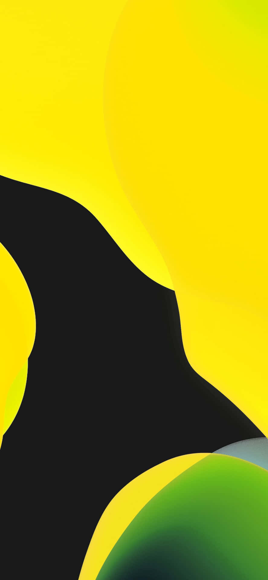 887x1920 Download iOS 13 Yellow Green Background