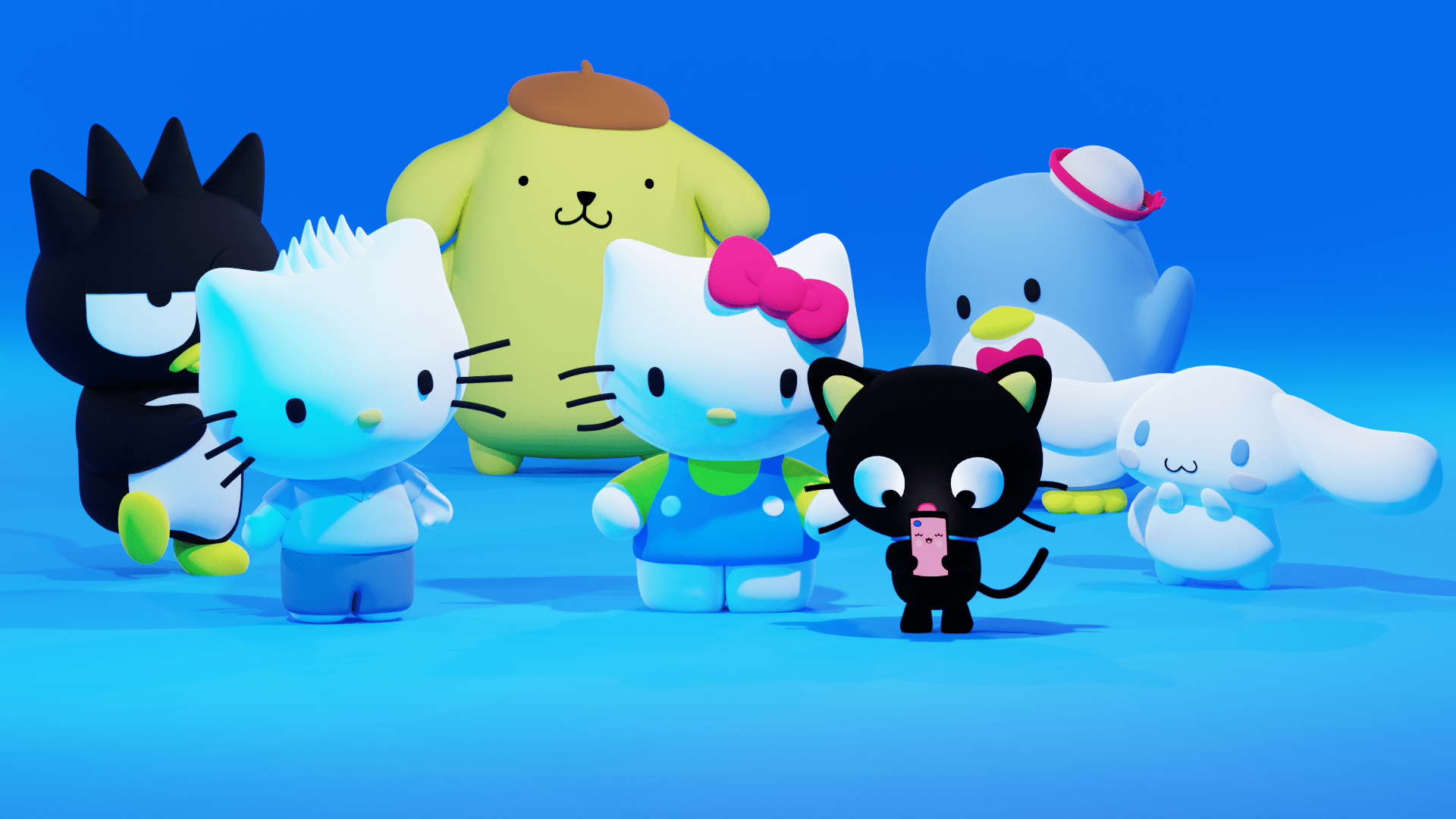 1920x1080 I 3D modeled a bunch of Hello Kitty characters for my girlfriend. What do you guys think?