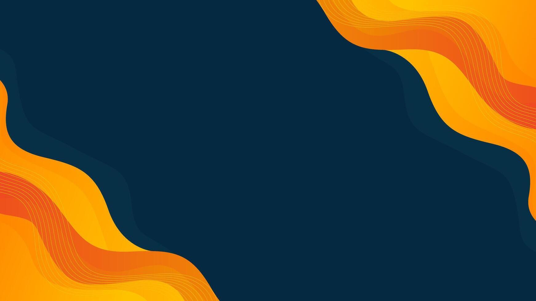 1742x980 Abstract orange and dark blue fluid wave background. Modern gradient dynamic wallpaper. Template banner background