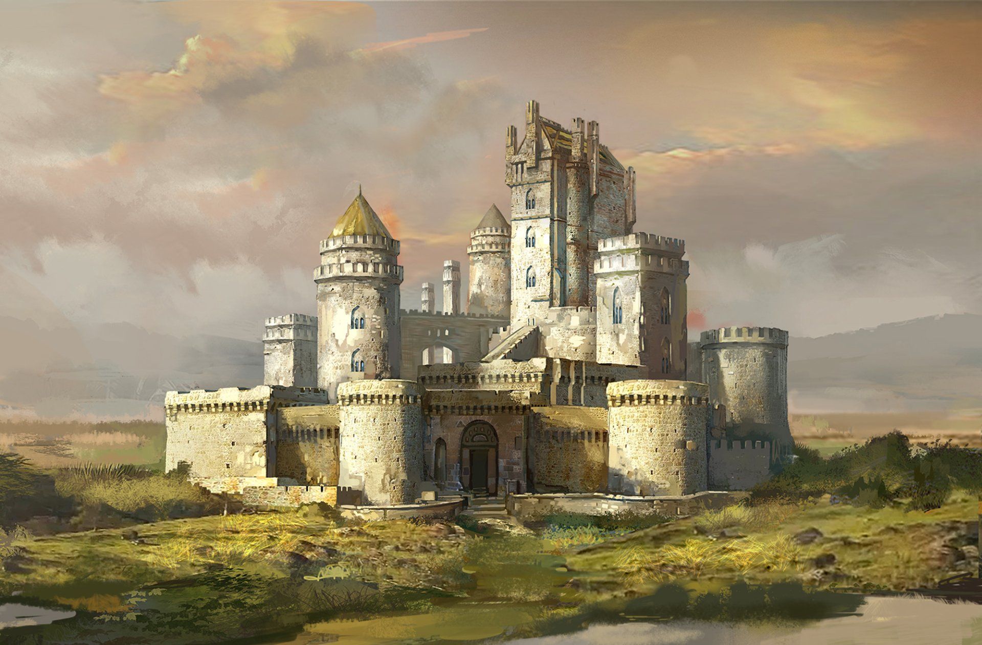 1920x1261 Majestic Fantasy Castle. Stunning HD Wallpaper