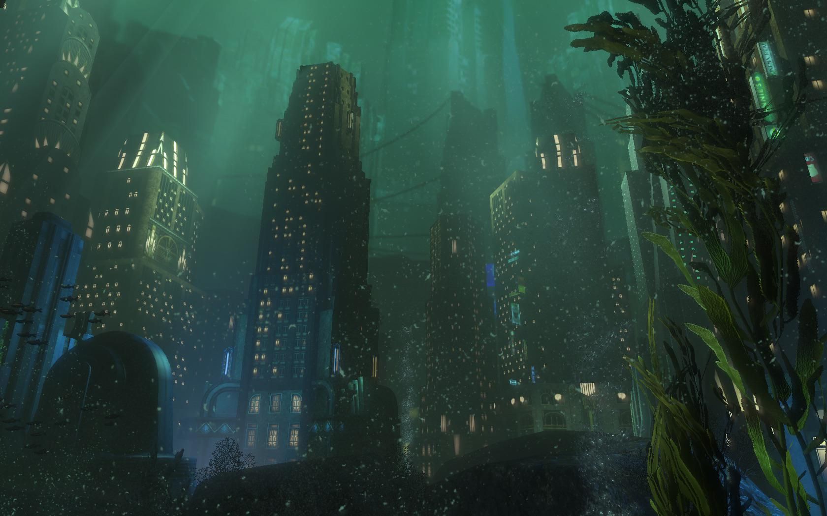 1680x1050 Why did Andrew Ryan build Rapture underwater? Is he stupid?