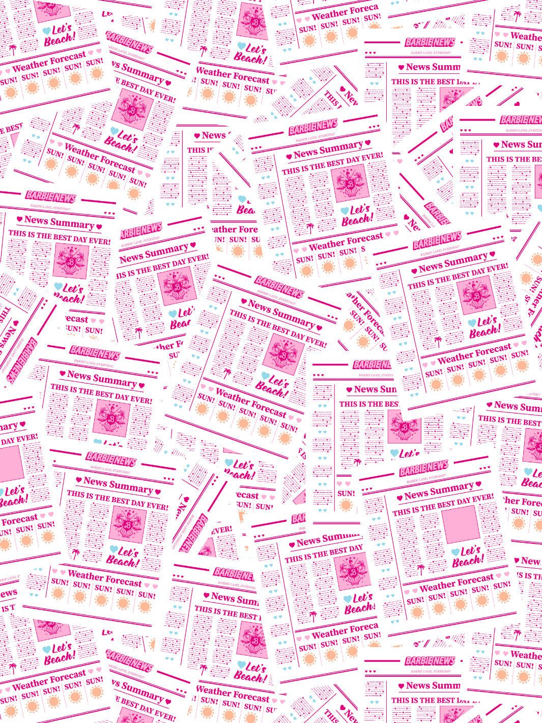 1065x1420 'Barbie™ Land News' Wallpaper by Barbie™
