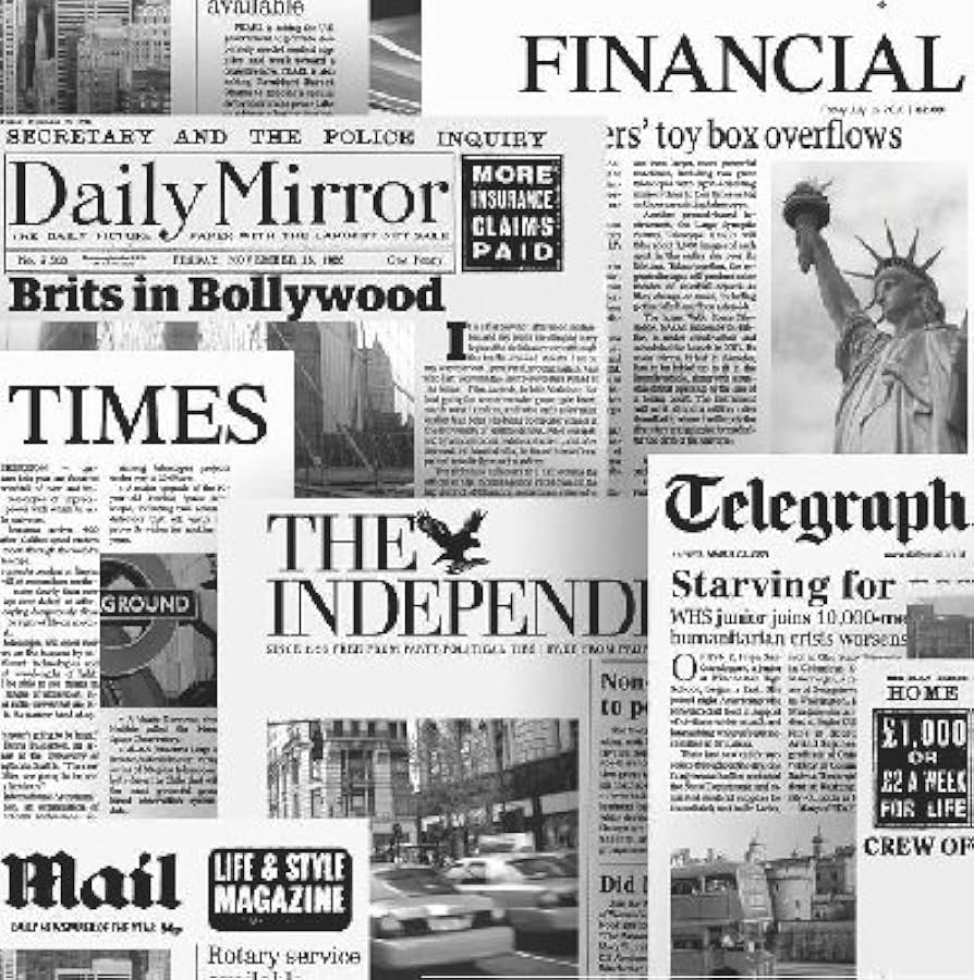 894x899 Illusion Newspaper Wallpaper 20600 : Amazon.co.uk: DIY & Tools