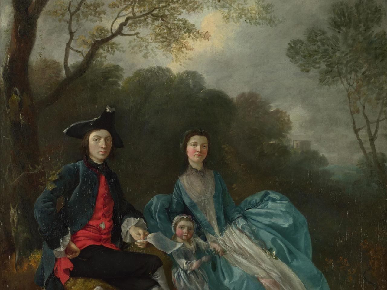 1280x960 Thomas Gainsborough. Portrait of the Artist with his Wife and Daughter. NG6547. National Gallery, London