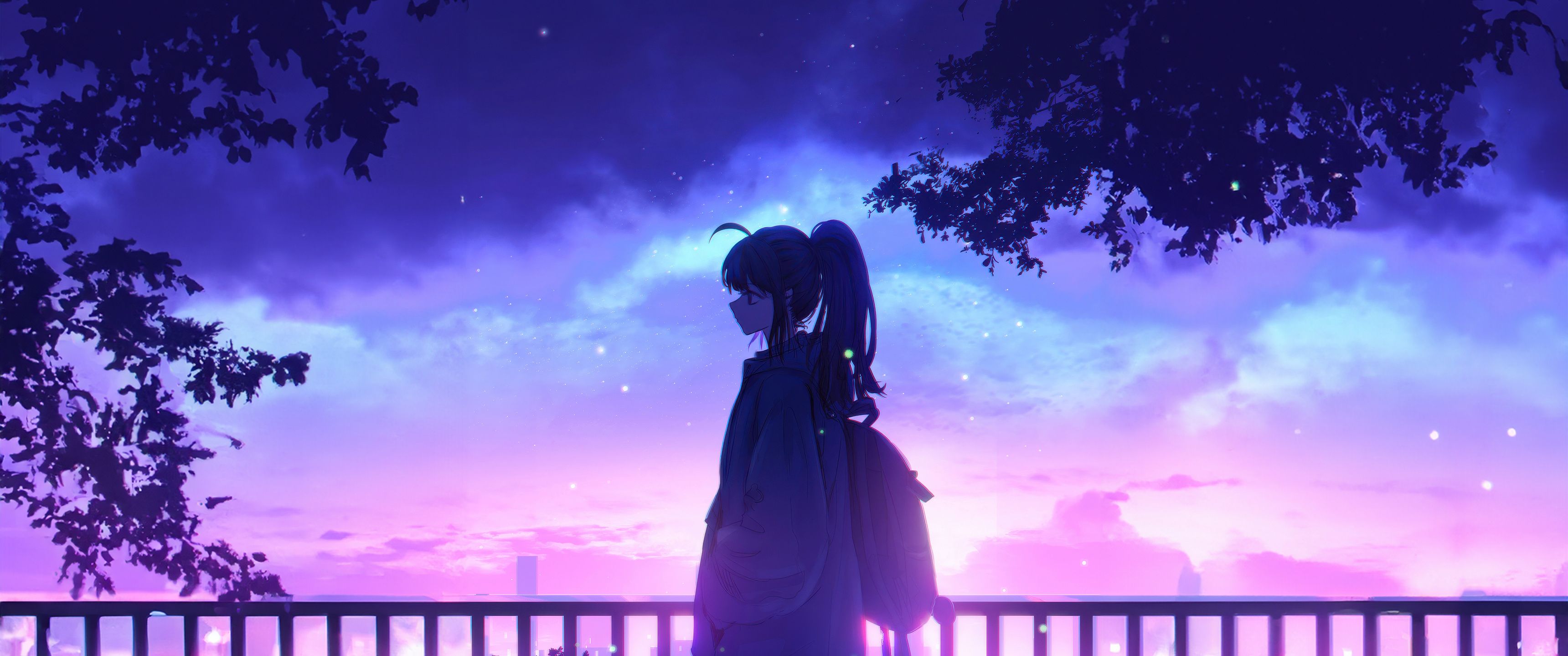 3440x1440 Synthwave Serenade Ponytail Anime UltraWide Quad HD 1440P , HD 4k Wallpaper, Image, Background, Photos and Picture