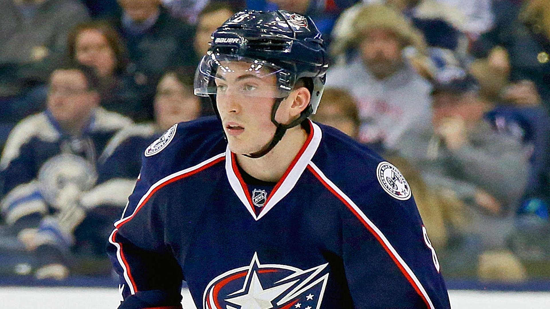 1920x1080 NHL playoffs 2017: Blue Jackets' Zach Werenski takes puck to face, Pens go on to score