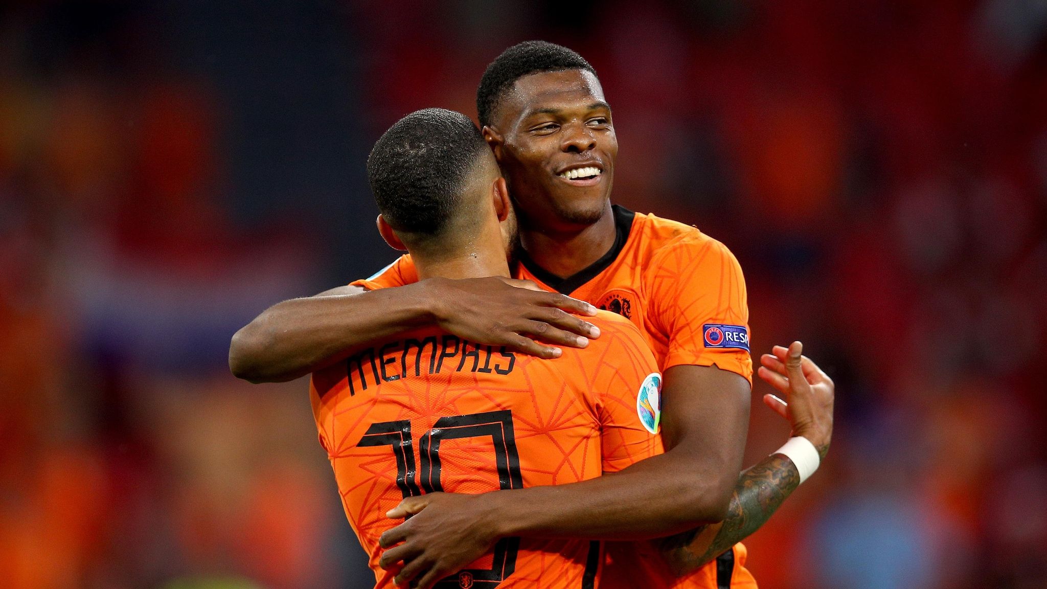 2048x1152 Denzel Dumfries taking his Netherlands chance. UEFA EURO 2020