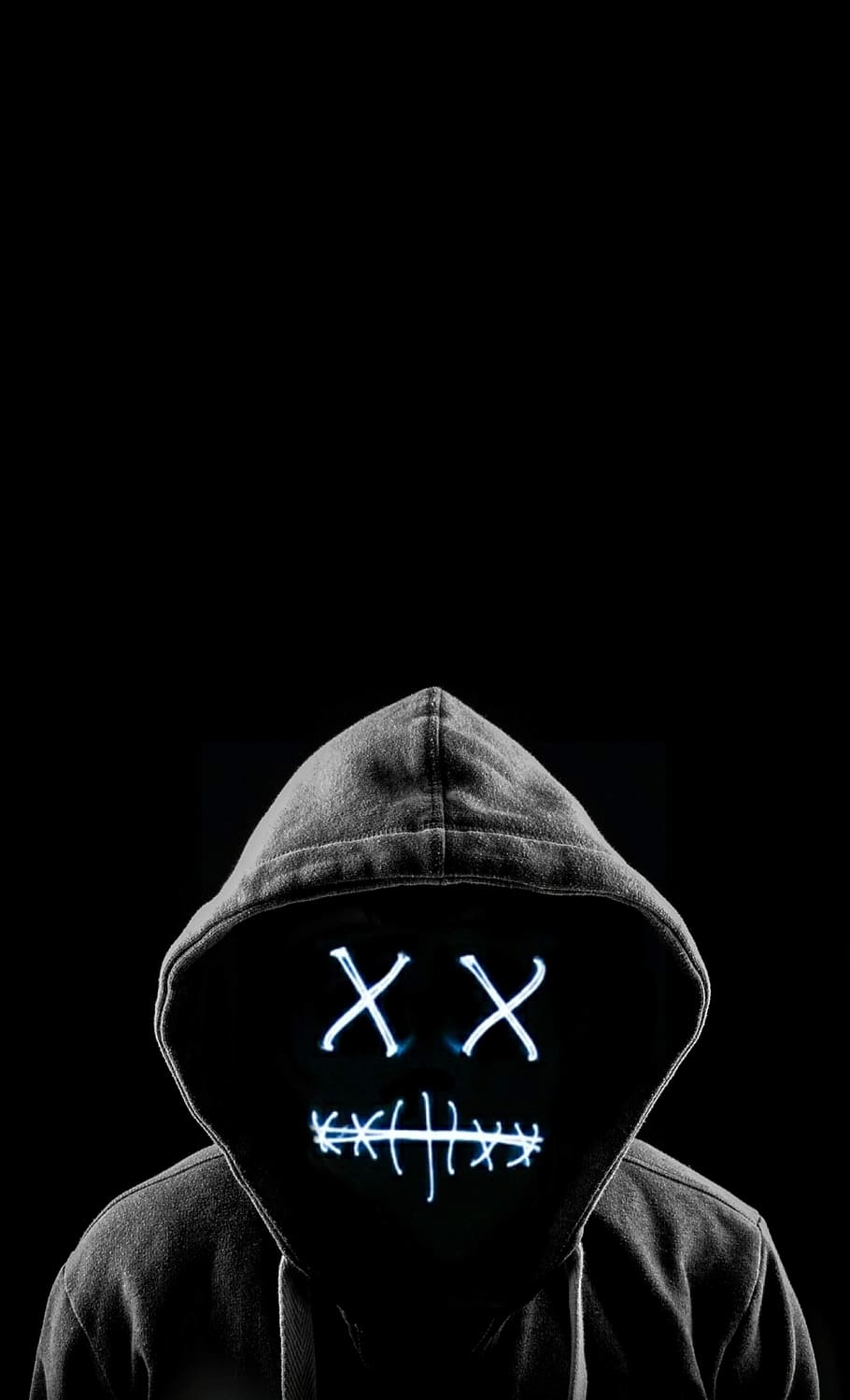 910x1498 topeng, membersihkan, menyeramkan, tudung, menatap, wallpaper layar kunci, satu orang, potret