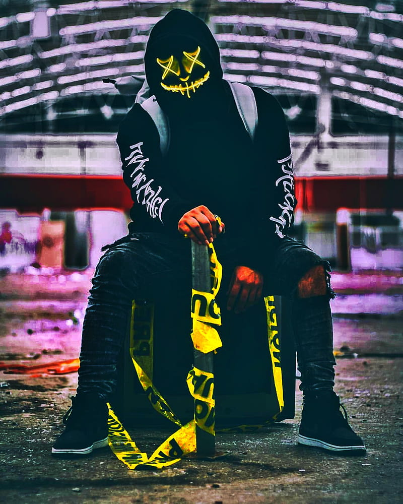 800x1000 Anime topeng neon, editado, topeng gente, neon, peligro, Wallpaper ponsel HD