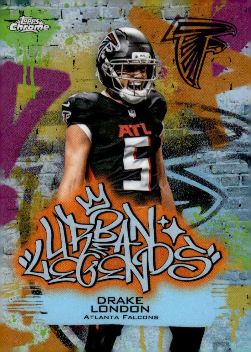 800x1123 Drake London 2025 Topps Chrome #UL 6 Urban Legends /(SSP) Price Guide Card Investor