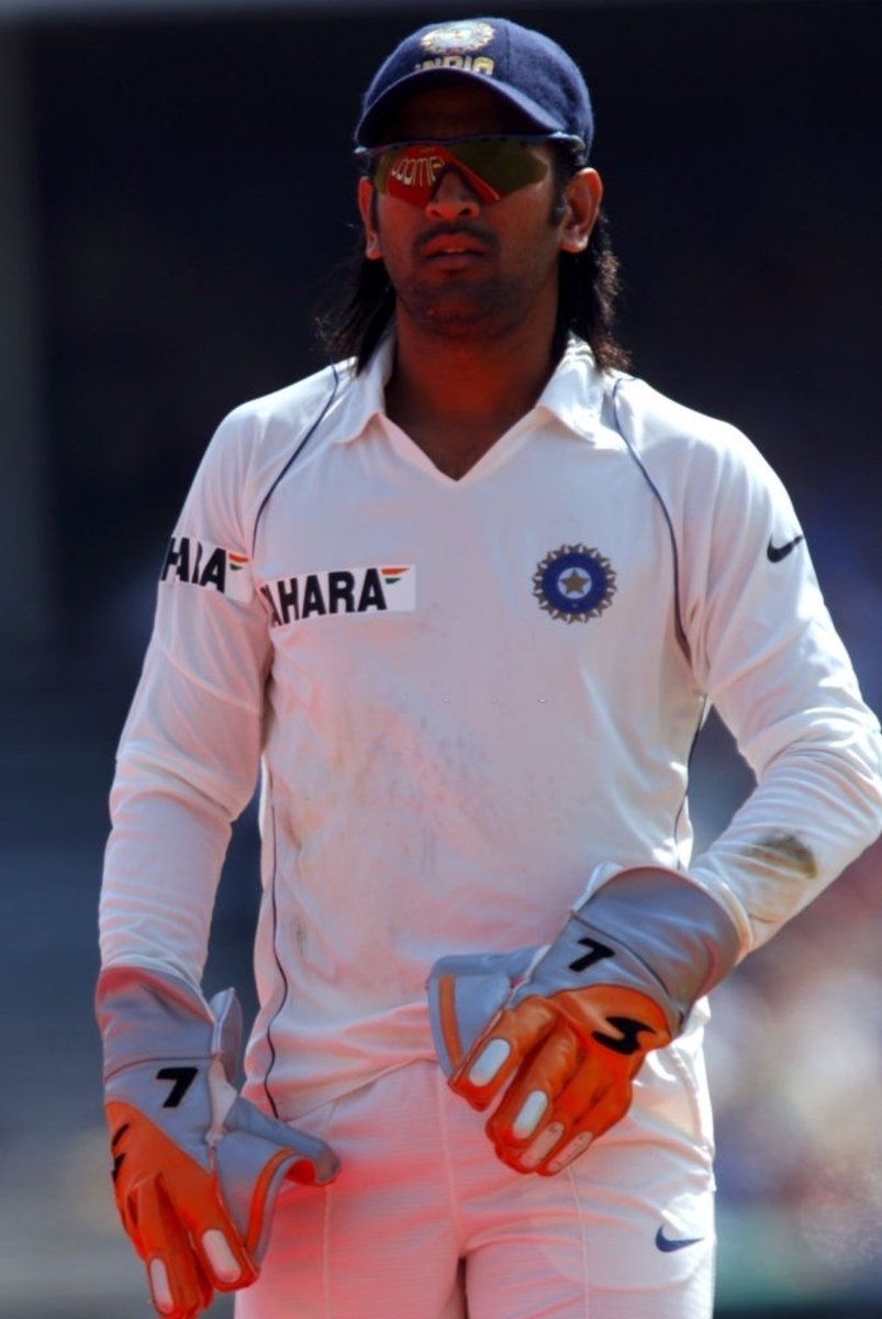 803x1200 Long Hair Dhoni in Test jersey ❤️ #MSDhoni • • #WhistlePodu