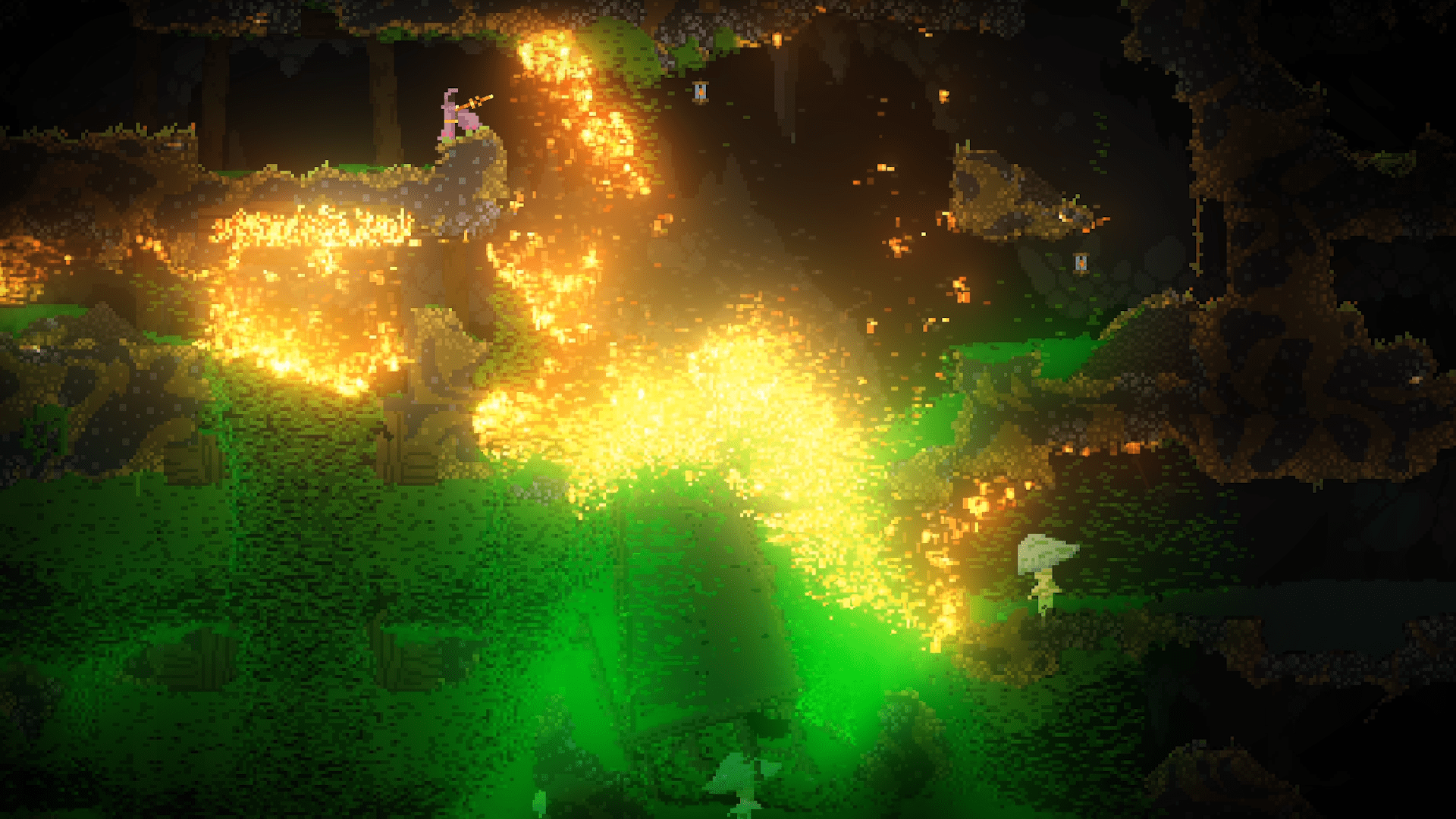 1920x1080 Noita players are sharing beautiful, explosive gifs