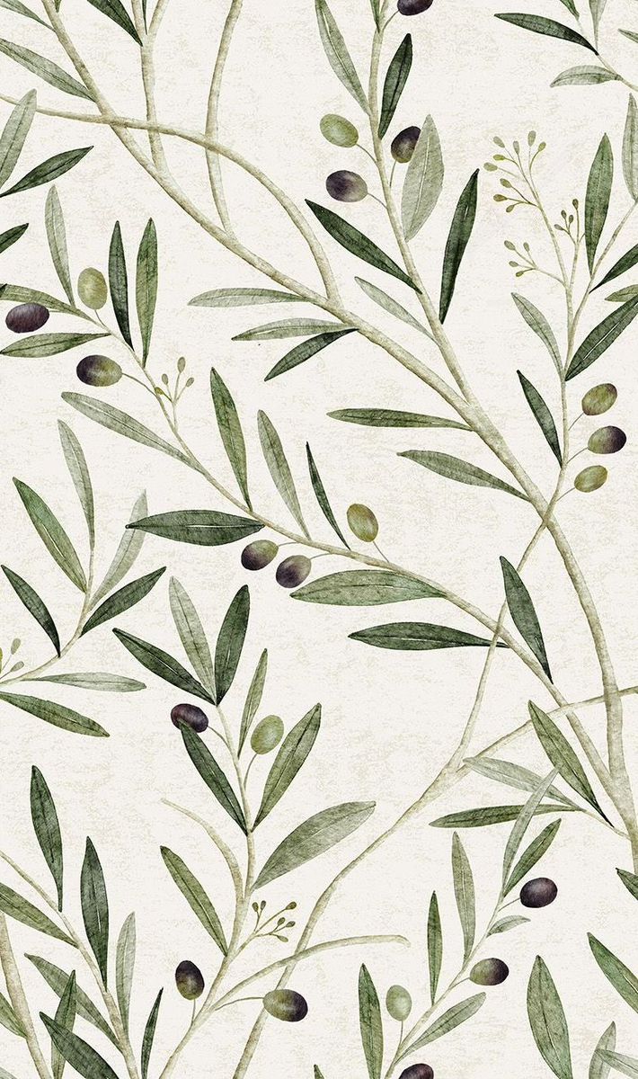 710x1200 Olive Branch Wallpaper Dutch Collection. Acem halısı, Zeytin ağacı, Soyut poster
