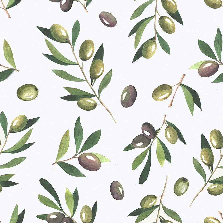 894x894 VaryFloral Olive Branches Leaf Wallpaper Peel and Stick Removable Floral Contact Paper Self Adhesive Botanical Greenery Wall Paper Vinyl Roll for Bedroom Living Room Cabinet 12x118