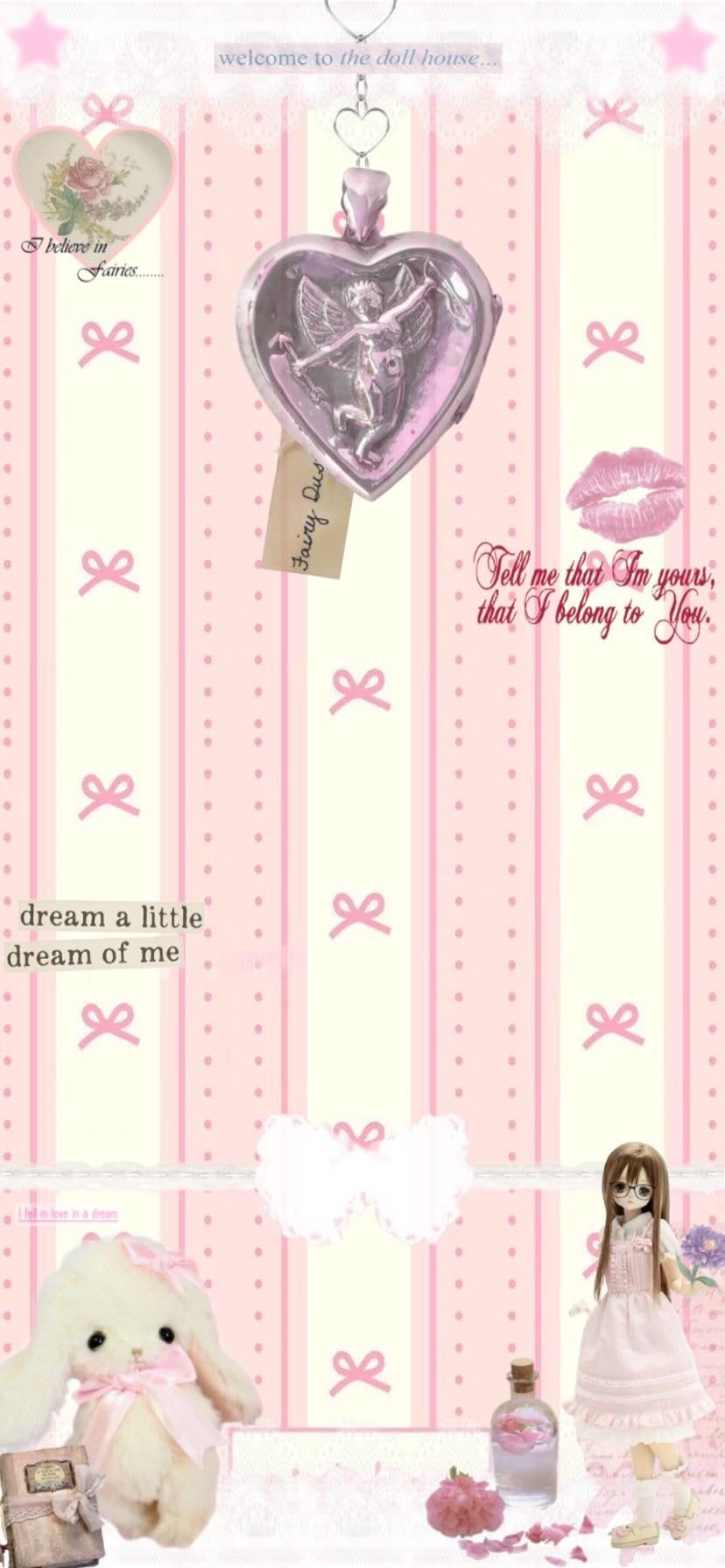 828x1792 A dollette dollcore wallpaper I made for fun. :D