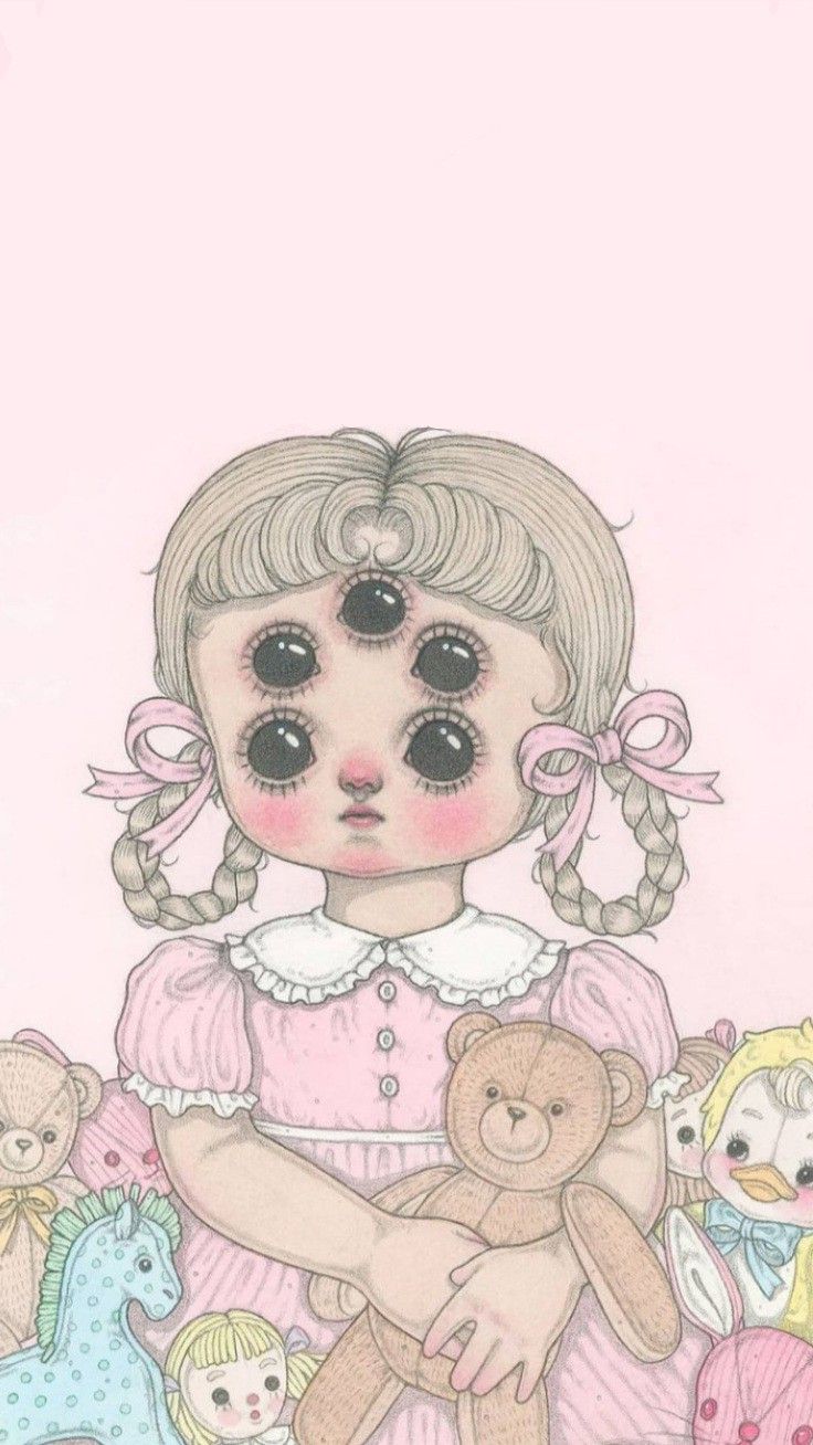 736x1308 Kawaii scary wallpaper
