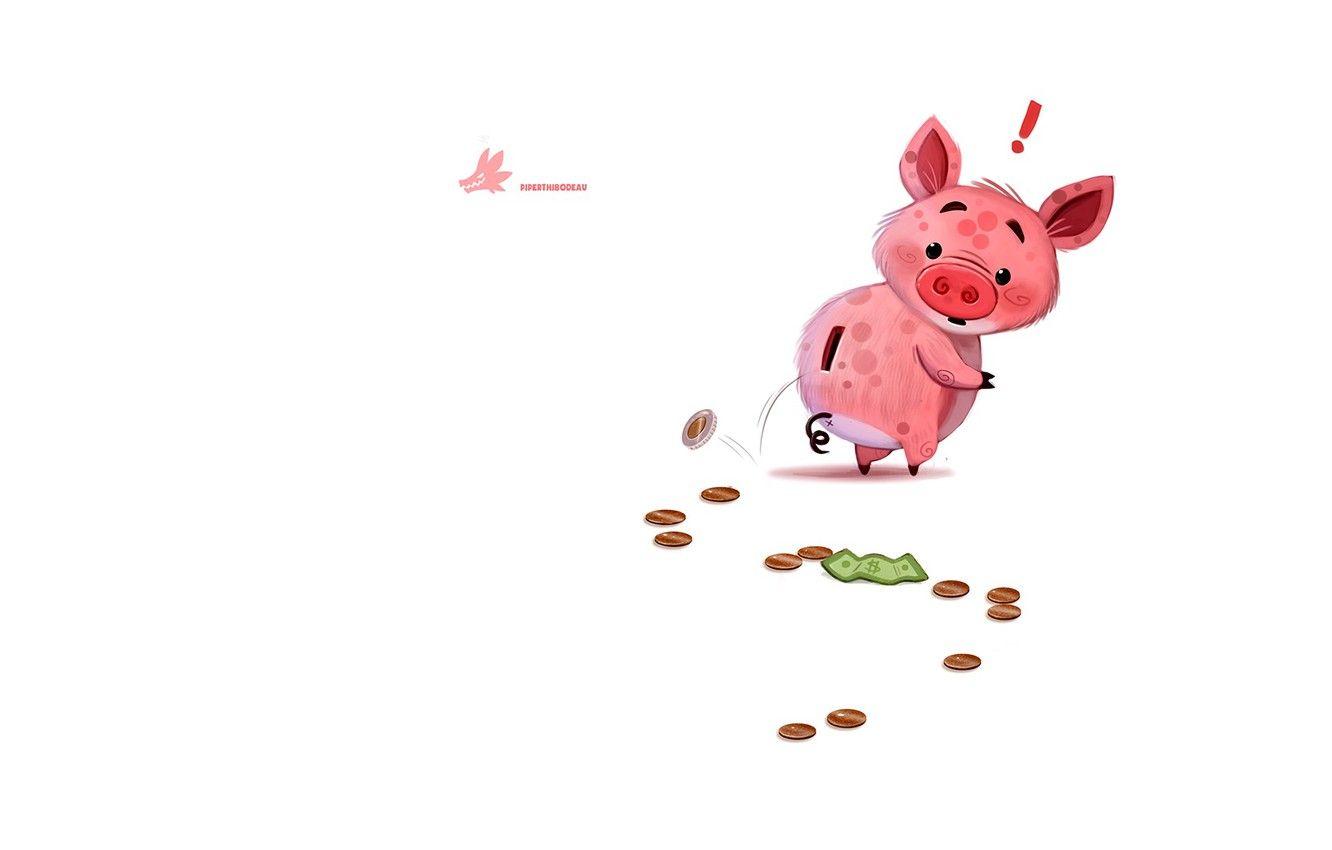 1332x850 Wallpaper money, hole, currency, pink, art, bummer, pig, stash
